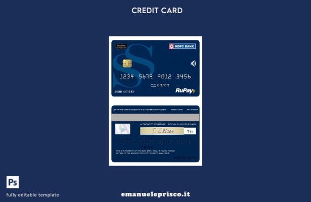 stile verificato India HDFC Bank RuPay Shoppers Ferma il modello di carta di cre