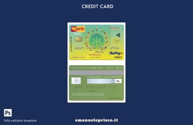 stile verificato India PNB Bank Patanjali RuPay seleziona il modello di carta di
