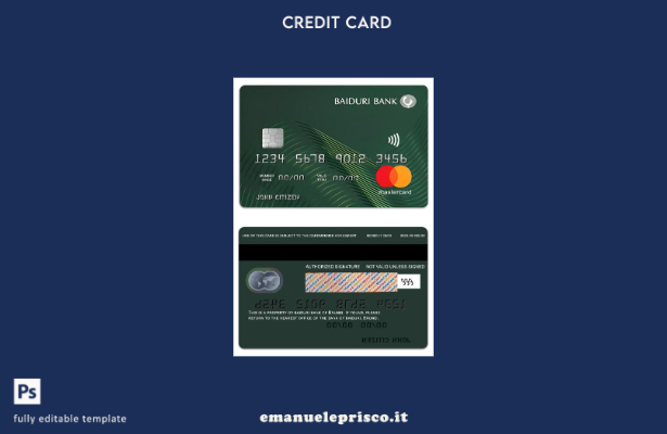 stile verificato Modello Brunei Baiduri Bank Standard Credit Mastercard