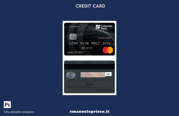 stile verificato Modello USA Columbia Bank Mastercard Business Platinum