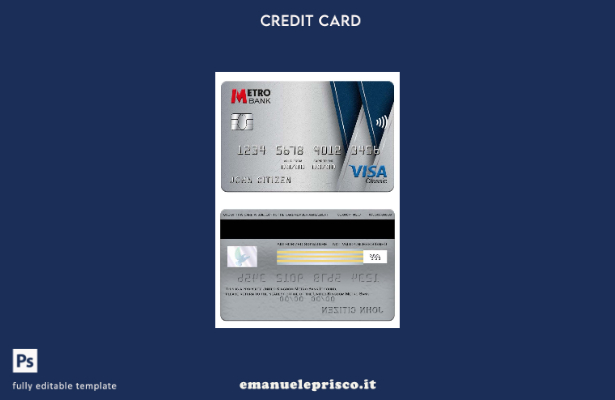 stile verificato Modello di carta classica per visto Metro Bank del Regno Unito