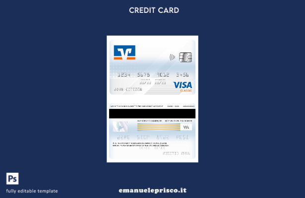stile verificato Modello di carta classica per visto Volksbank Germania