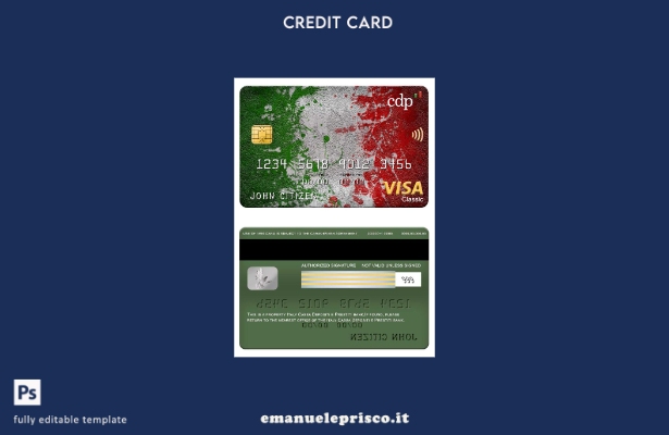 stile verificato Modello di carta classica per visto bancario Italia Cassa Depos