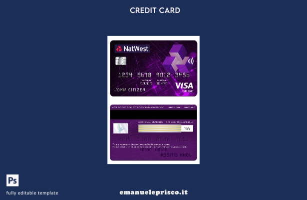 stile verificato Modello di carta classica per visto bancario NatWest del Regno