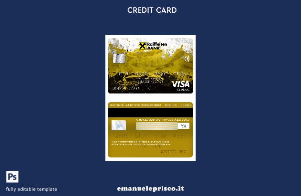stile verificato Modello di carta classica per visto bancario Romania Raiffeisen
