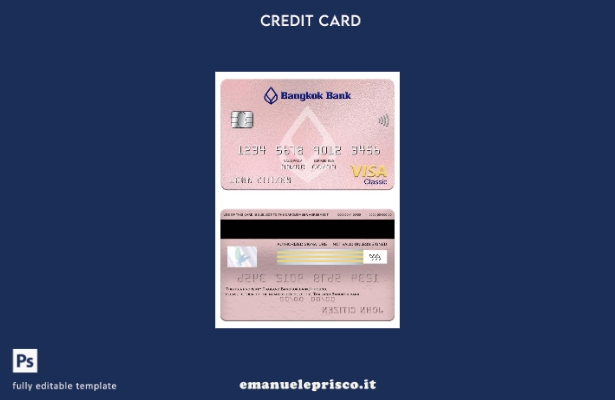 stile verificato Modello di carta classica per visto bancario Thailandia Bangkok