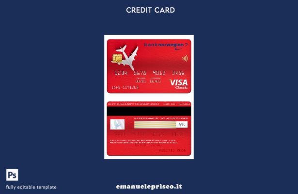 stile verificato Modello di carta classica per visto bancario norvegese Bank del