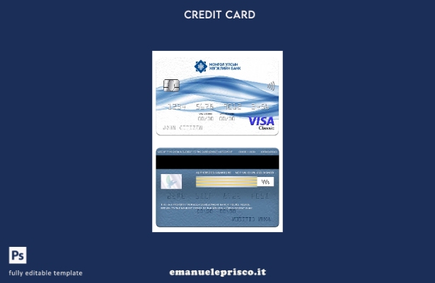 stile verificato Modello di carta classica per visto bancario per lo sviluppo de