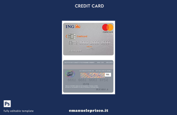 stile verificato Modello di carta di credito IGN della Banca dei Paesi Bassi