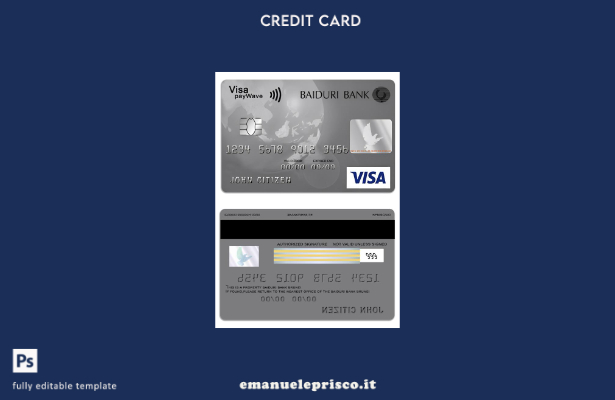 stile verificato Modello di carta di credito Visa Classic Brunei Baiduri Bank