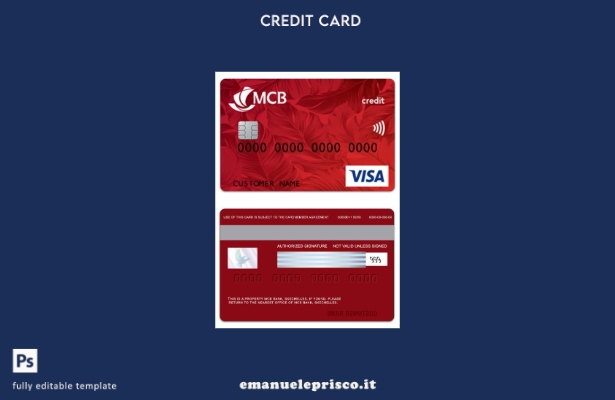 stile verificato Modello di carta di credito Visa Seychelles MCB Bank