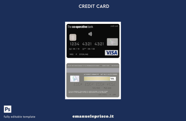 stile verificato Modello di carta di credito Visa The Cooperative Bank per il Re