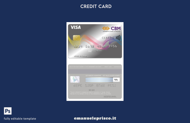 stile verificato Modello di carta di credito Visa della Banca Commerciale delle