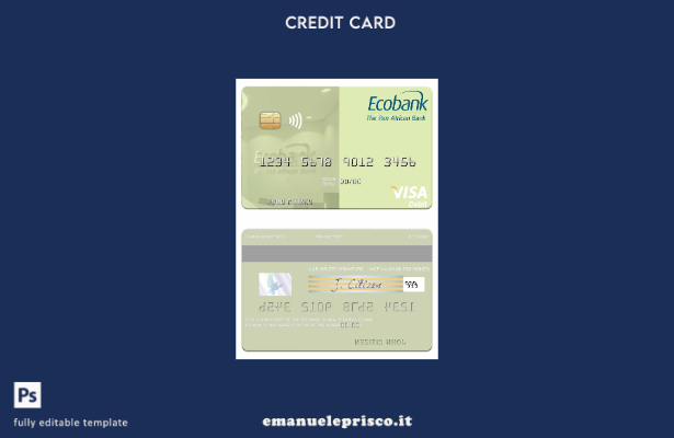 stile verificato Modello di carta di debito visto Ghana Ecobank Ghana