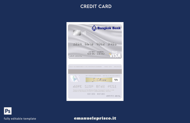stile verificato Modello di carta di debito visto Thailandia Bangkok Bank