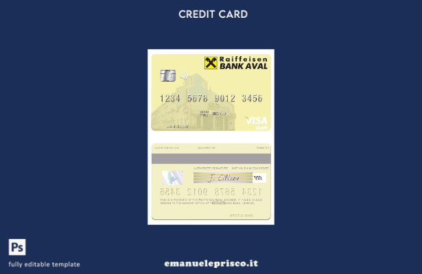 stile verificato Modello di carta di debito visto Ucraina Raiffeisen Bank