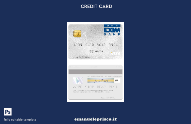 stile verificato Modello di carta di debito visto Ucraina Ukreximbank