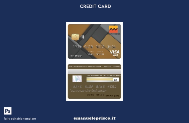 stile verificato Modello di carta di visto bancario Congo Credit