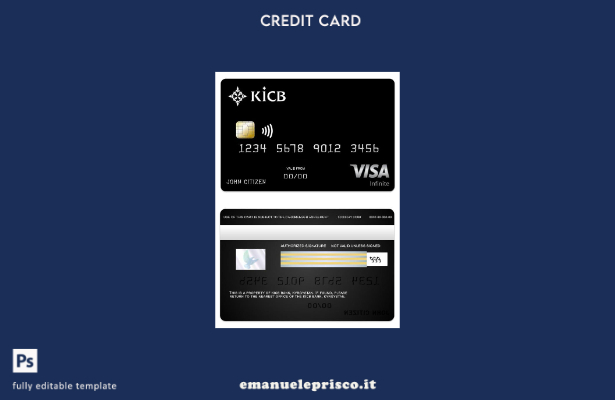 stile verificato Modello di carta infinita per visto Kirghizistan KICB Bank