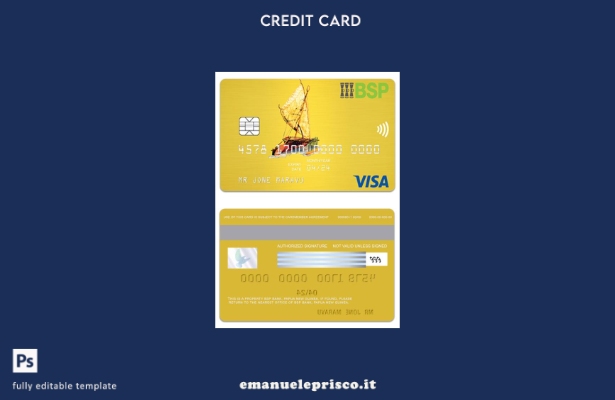 stile verificato Modello di carta oro visto Papua Nuova Guinea BSP Bank