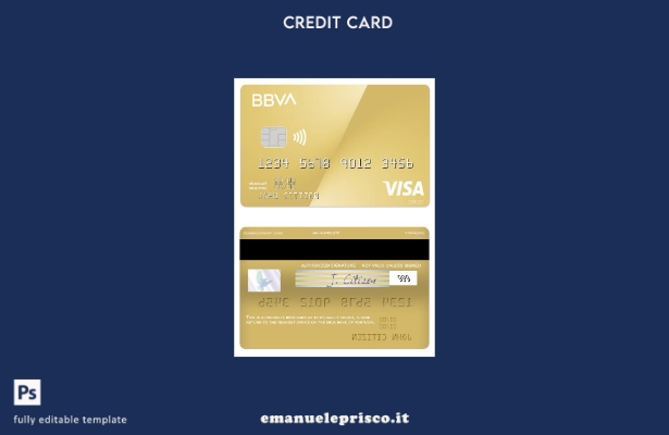 stile verificato Modello di carta oro visto Portogallo BBVA Bank