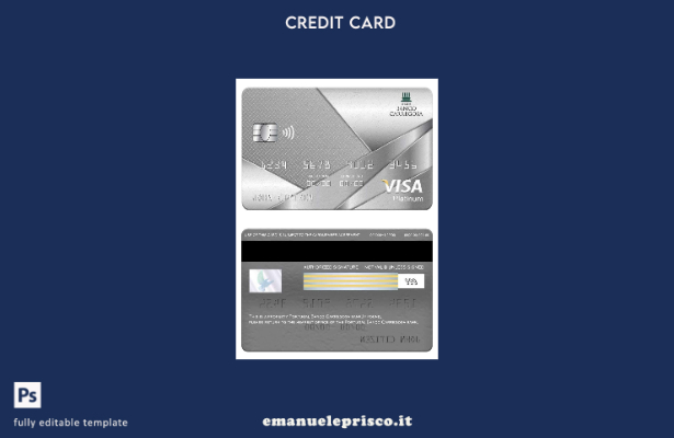 stile verificato Modello di carta platino per visto bancario Portogallo Banco Ca