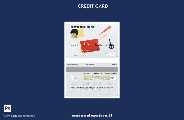 stile verificato Modello di carta visto Afghanistan New Kabul Bank