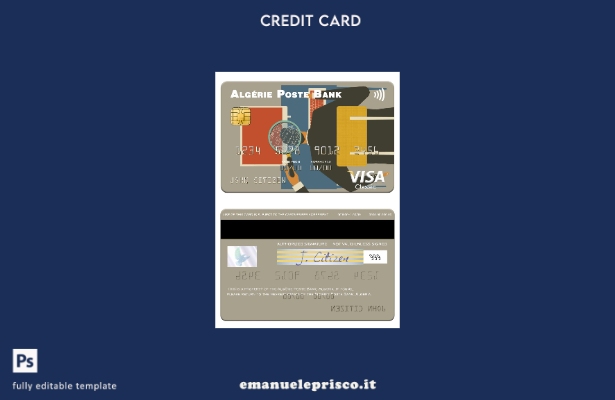 stile verificato Modello di carta visto Algeria Algérie Poste Bank