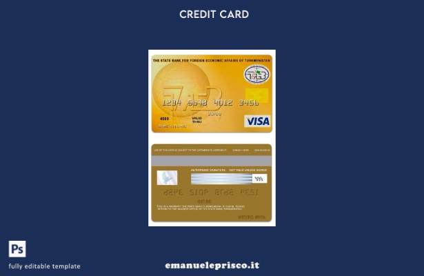 stile verificato Modello di carta visto Turkmenistan The State Bank