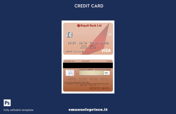 stile verificato Modello di carta visto bancario Bangladesh Rupali