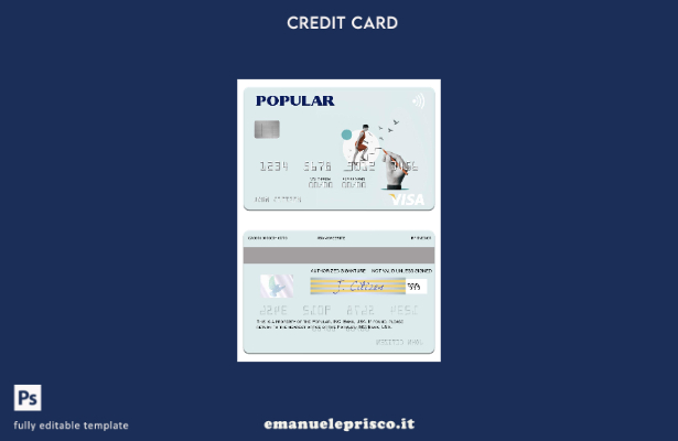 stile verificato Modello di carta visto bancario USA Popular, Inc.