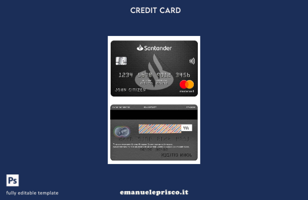 stile verificato Modello mastercard della banca Santander del Regno Unito
