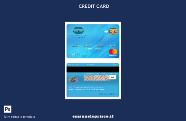 stile verificato Modello mastercard della banca nazionale greca