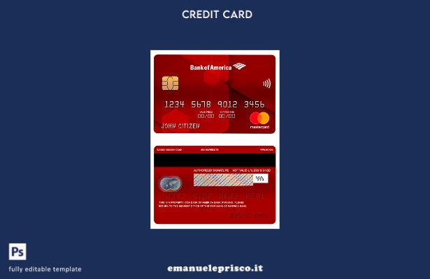 stile verificato Modello rosso della Mastercard bancaria USA Bank of America
