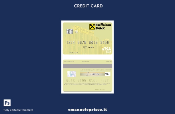 stile verificato Serbia Raiffeisen banka a.d. Modello di carta di debito Visa di