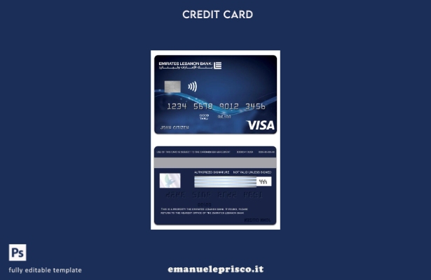 stile verificato modello di carta di addebito classica per visto Lebanon Emirate