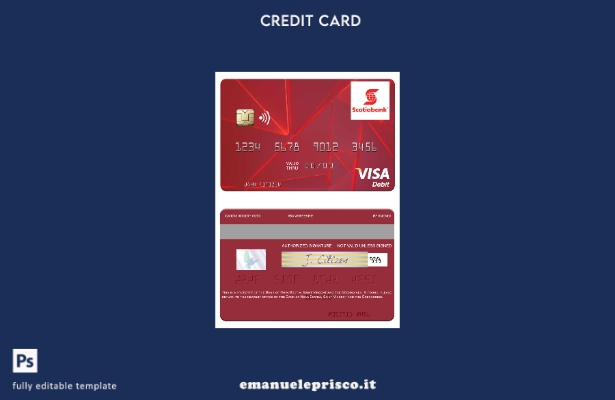 stile verificato modello di carta di debito visto della Banca della Nuova Scozia