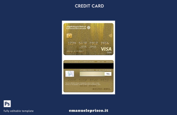 stile verificato modello di carta oro visto Kuwait Commercial Bank Visa Gold