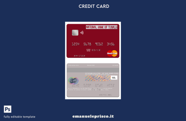 stile verificato modello mastercard della Banca nazionale di Tuvalu di Tuvalu