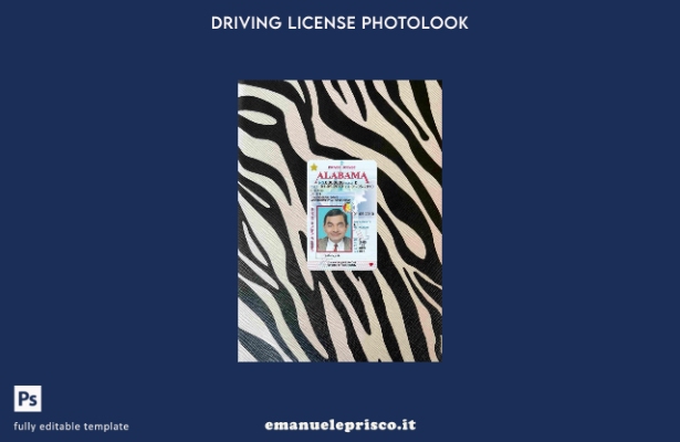 Patente di guida USA Alabama stile verificato secondo il modello FRONTALE photol