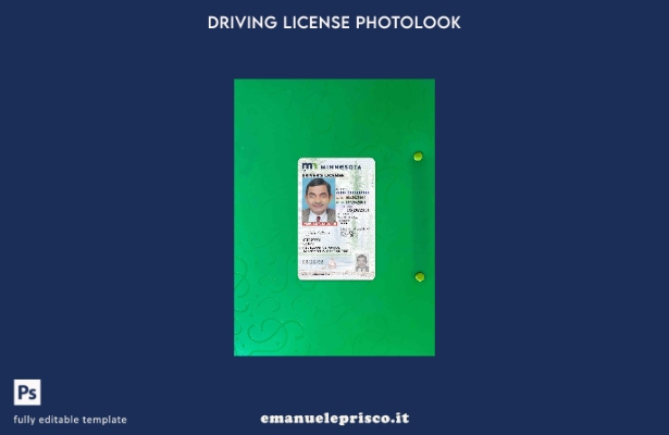 Patente di guida USA Minnesota stile verificato secondo il modello FRONTALE phot