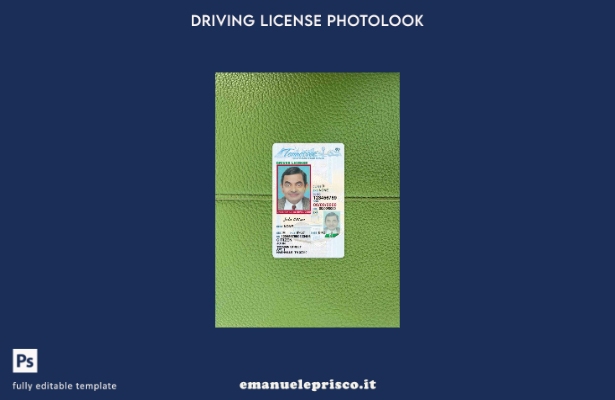 Patente di guida USA Tennessee stile verificato secondo il modello FRONTALE phot