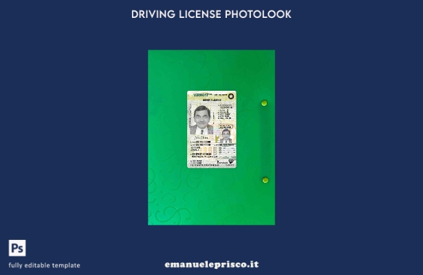 Patente di guida USA Vermont stile verificato secondo il modello FRONTALE photol