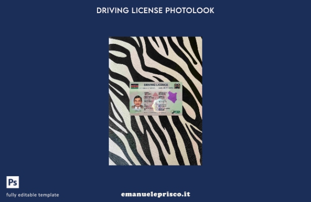 modello FRONTALE photolook della patente di guida Kenya stile verificato