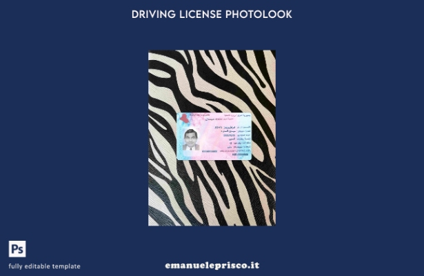 modello FRONTALE photolook della patente di guida irachena in stile verificato
