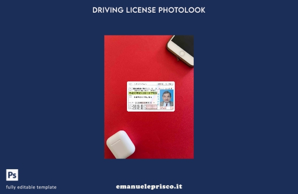 modello FRONTALE photolook versione patente di guida giapponese stile verificato