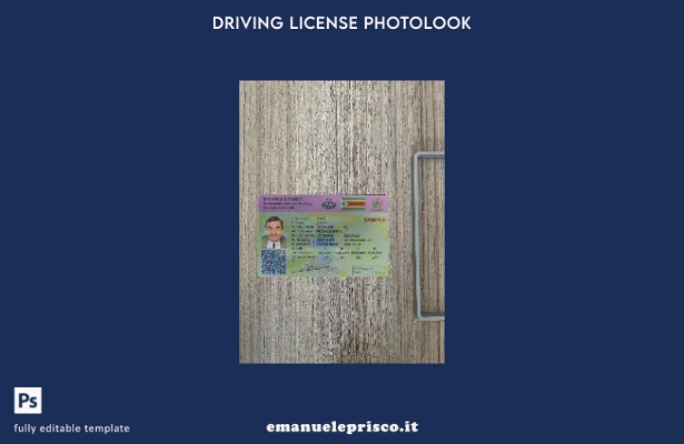 modello anteriore photolook per patente di guida dello Zimbabwe in stile verific