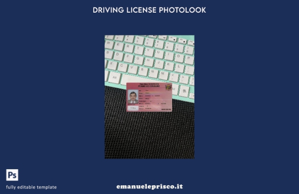 modello frontale photolook per patente di guida centrafricana in stile verificat
