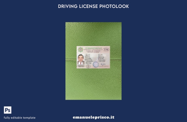 modello frontale photolook per patente di guida turkmenista in stile verificato