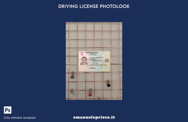 stile verificato Modello FRONTALE photolook patente di guida provvisoria del Reg